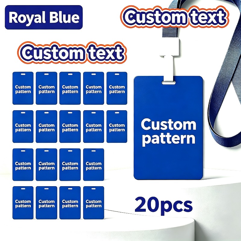 TEMU 2D 20 stuks Aanpasbare PVC Activiteit Naam Badges Naamkaarten Bagagelabels en Gekleurde Polyester Lanyards, Aangepaste Tekst Gedrukte ID Kaarten