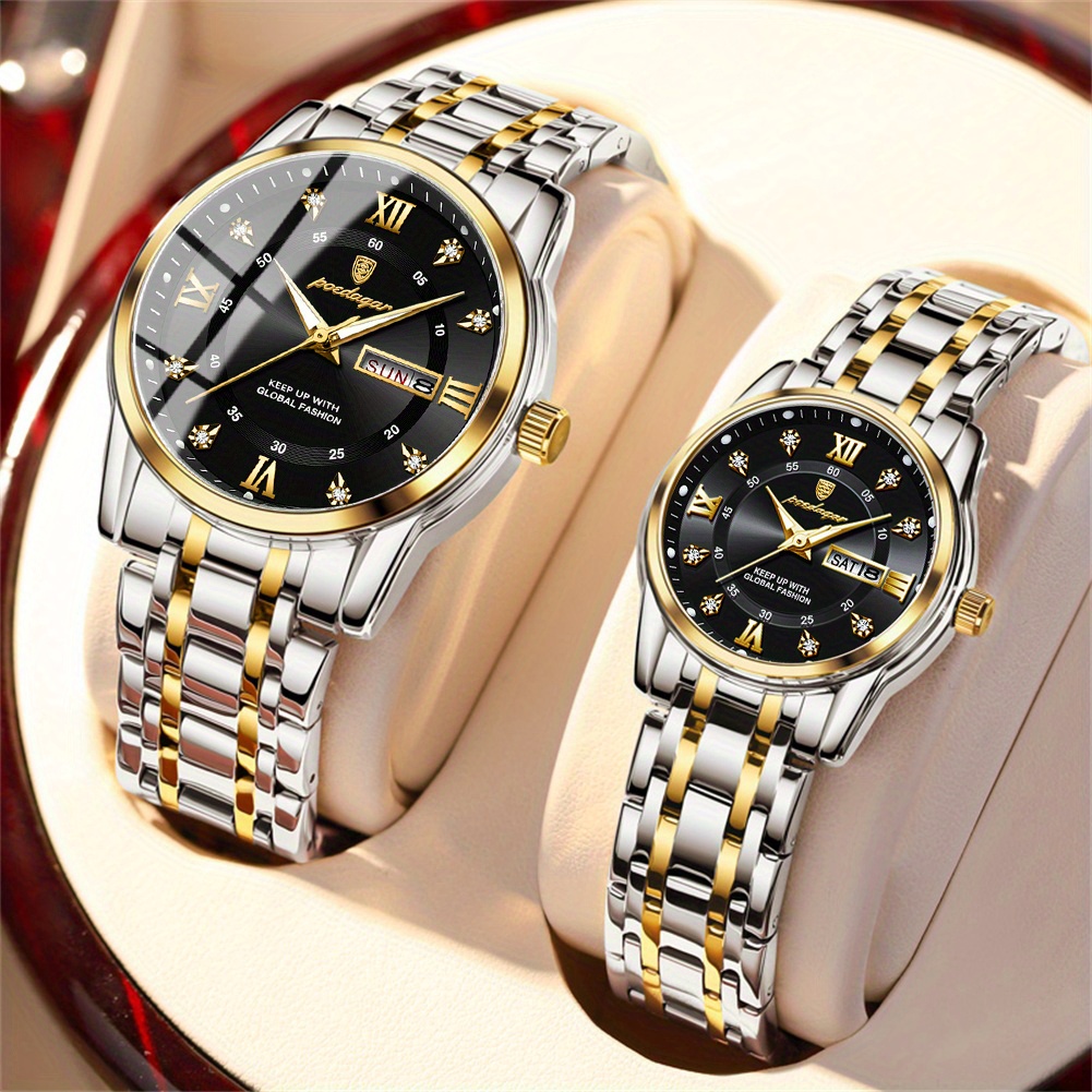 2pcs elegant two piece couple watch fashion Temu Pakistan