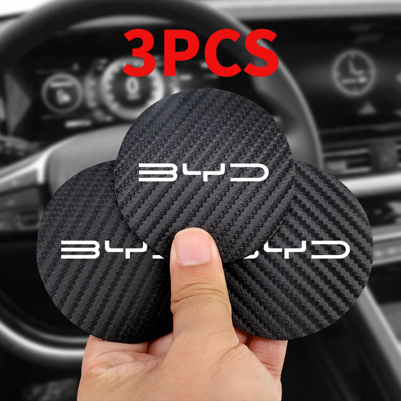 TEMU 3pcs Car Coaster Water Cup Mat Accessories For Song Plus F0 G3 Han Ev Yuan Tang F3 Dm Qin Seal Dolphin Anti-slip Pad