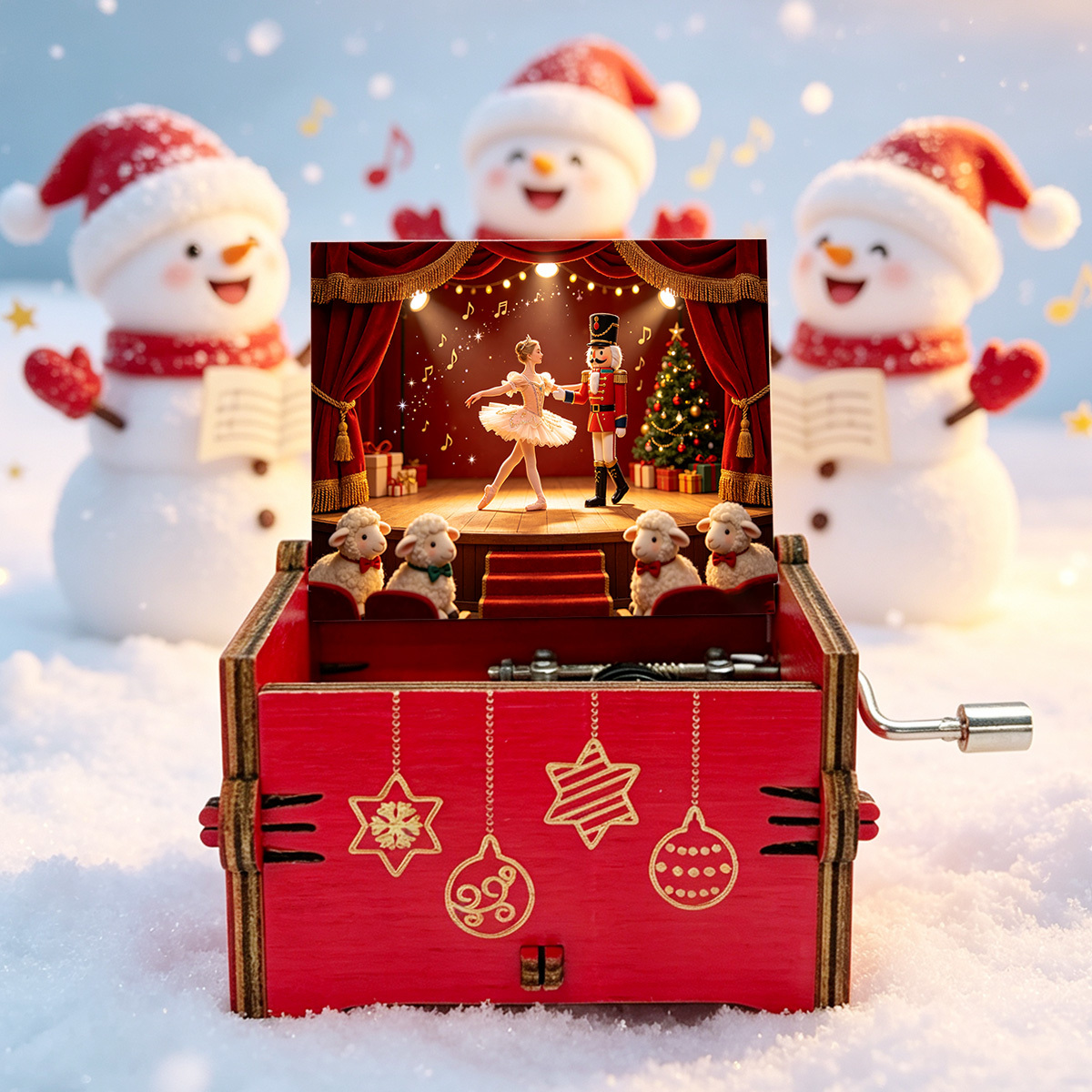 TEMU Carillon a a con singolo a tema balletto - per decorazione, funzionamento senza batterie con , elegante regalo a tema per Natale, regali di