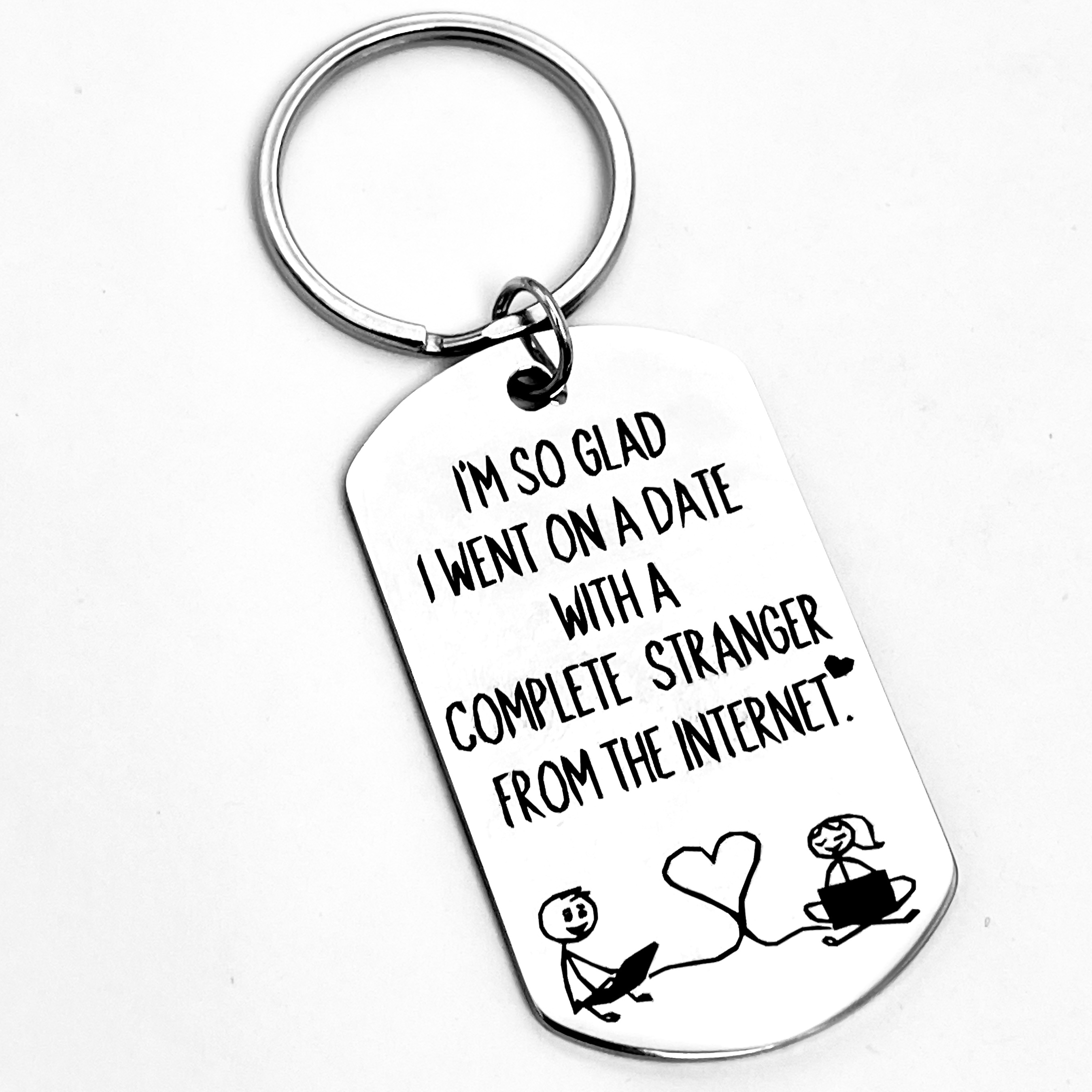 TEMU A Fun Online Dating Anniversary Keychain, 's Day Greeting, Humorous Gift For Couples, And Internet Theme Keychain
