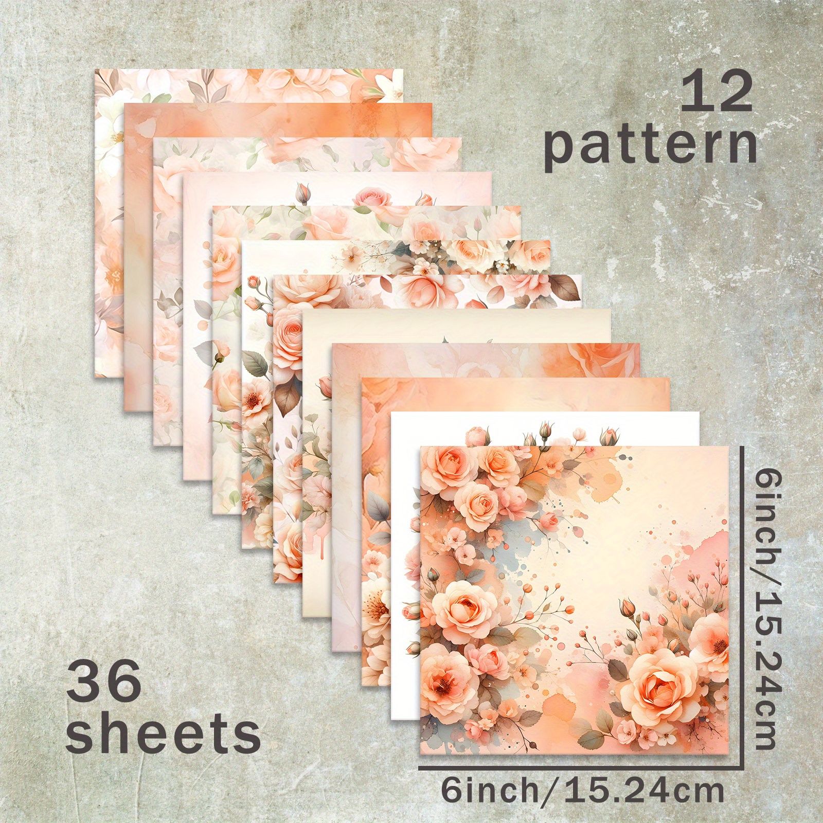 36 vellen van 6 inch (romantische oranje rozen opbloeiende - Temu Belgium, image size:1600x1600