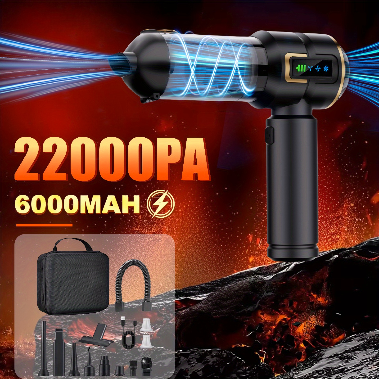 22000Pa Strong Suction Handheld Vacuum- Cordless Car & Home Use, Mini Vacuum Cleaner, Portable Car Vacuum,   for Pet Hair/ Sofa/ Carpet with Easy-Empty Dust Cup, Strong Car Vacuum Cleaner, Vacuum Cleaner for Home Heavy Duty, Vacuum Cleaner Strong Suction, Car Vacuum And Blower, Vacuum Cleaner, Carpet Cleaner, Pet Hair Remover, Ergonomic Grip, Lightweight Vacuum,  , Durable Plastic,  , Household Use, Car Owners