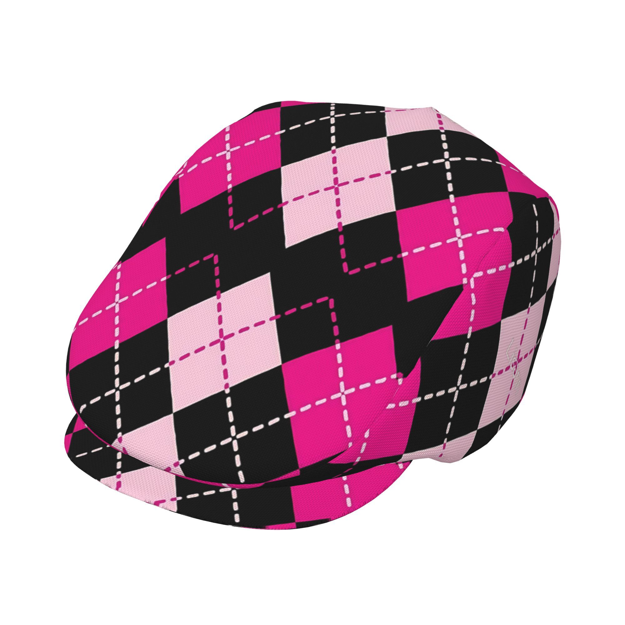TEMU 1pc Adjustable Flat Cap For - Black With Pattern, Retro Irish Newsboy Beret Ivy Cap, Lightweight Abs Resin & Polyester, Unisex Vintage Hat For
