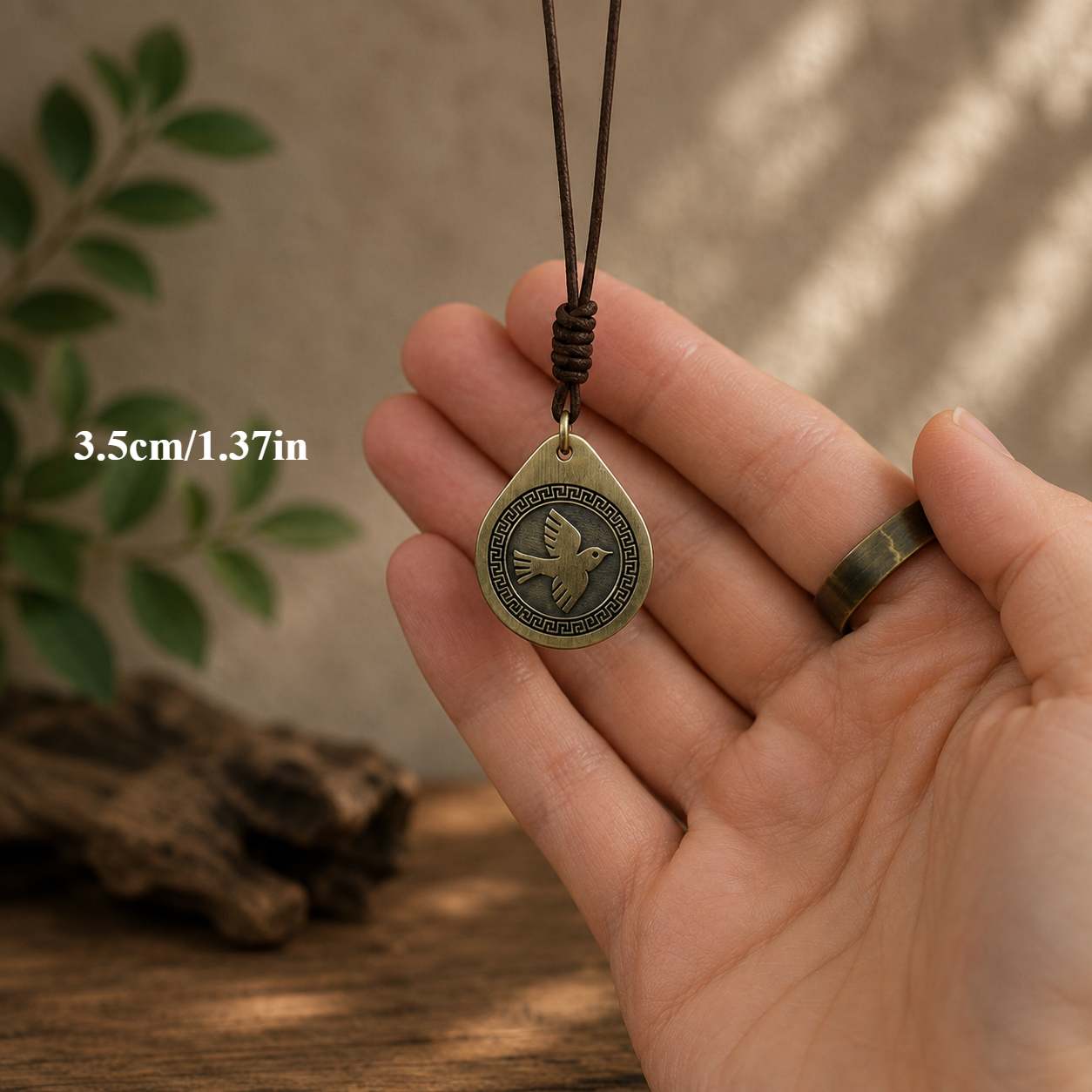 Black Bird Copper Pendant, Ancient Greek Style Talisman