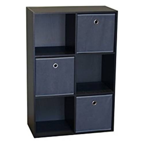 colonial storage cubes in black stackable wood grain organizer with 3 transparent 3 back panel cells x 24 w x 12 d space saving for home office outdoor indoor use storage cube organizer office organization modern industrial look durable construction
