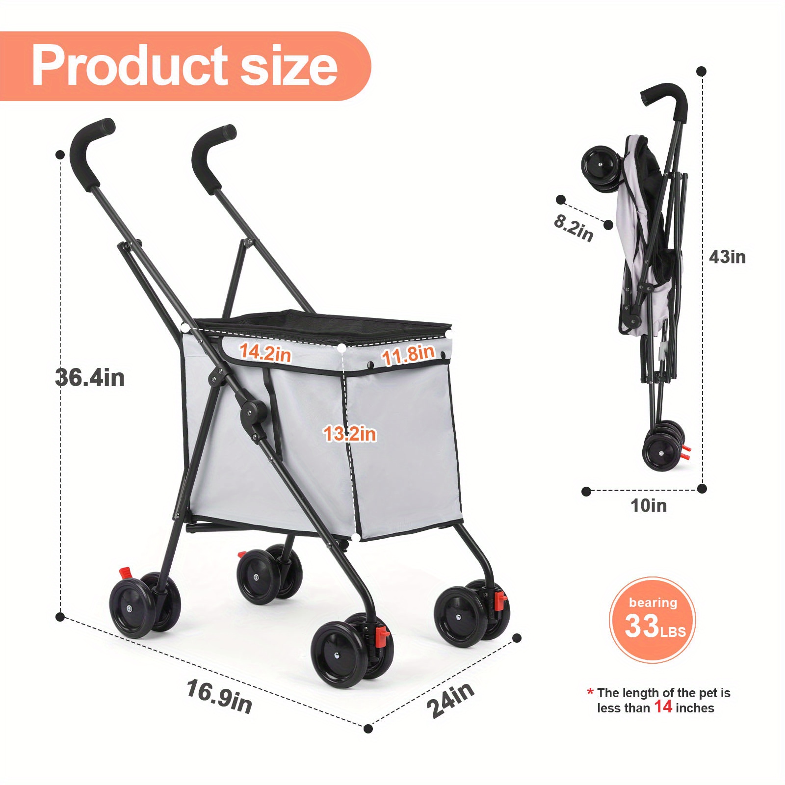 Original Patent Multi-Functional Folding Storage Cart for Pets
