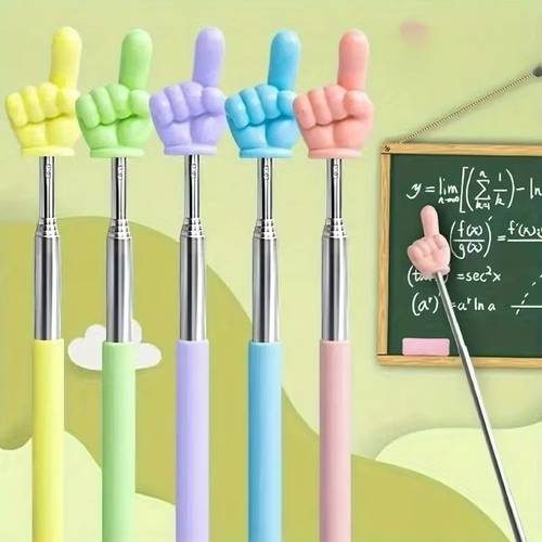 1pc retractable double finger reading stick teaching stick random color reading finger retractable stick reading teaching tool stick teachers teaching stick parent teacher teaching aid stick