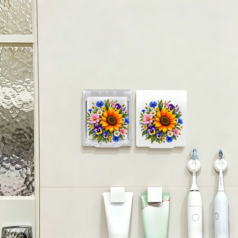 Sunflower Outlet Cover with Peel & Stick Adhesive