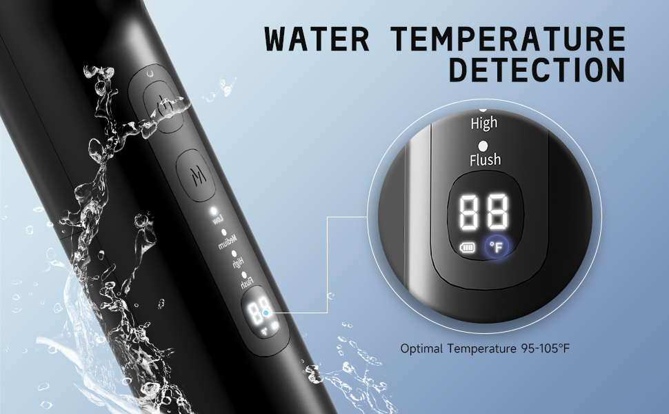 Water Powered Ear Cleaner with Water Temperature Indicator, 4 Pressure Modes Earwax Removal, 3 Jet Stream Flushing System Ear Irrigation Kit, Safe& Effective Ear Cleaner with Basin& 6 Tips (Black)