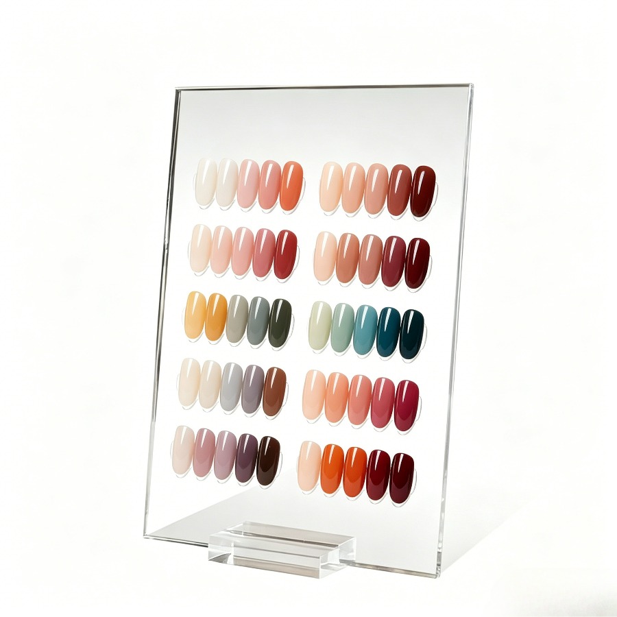 TEMU 1pc Clear Acrylic Nail Color Display Stand Chart Display Board With Base, Nail Tip Holder For Gel