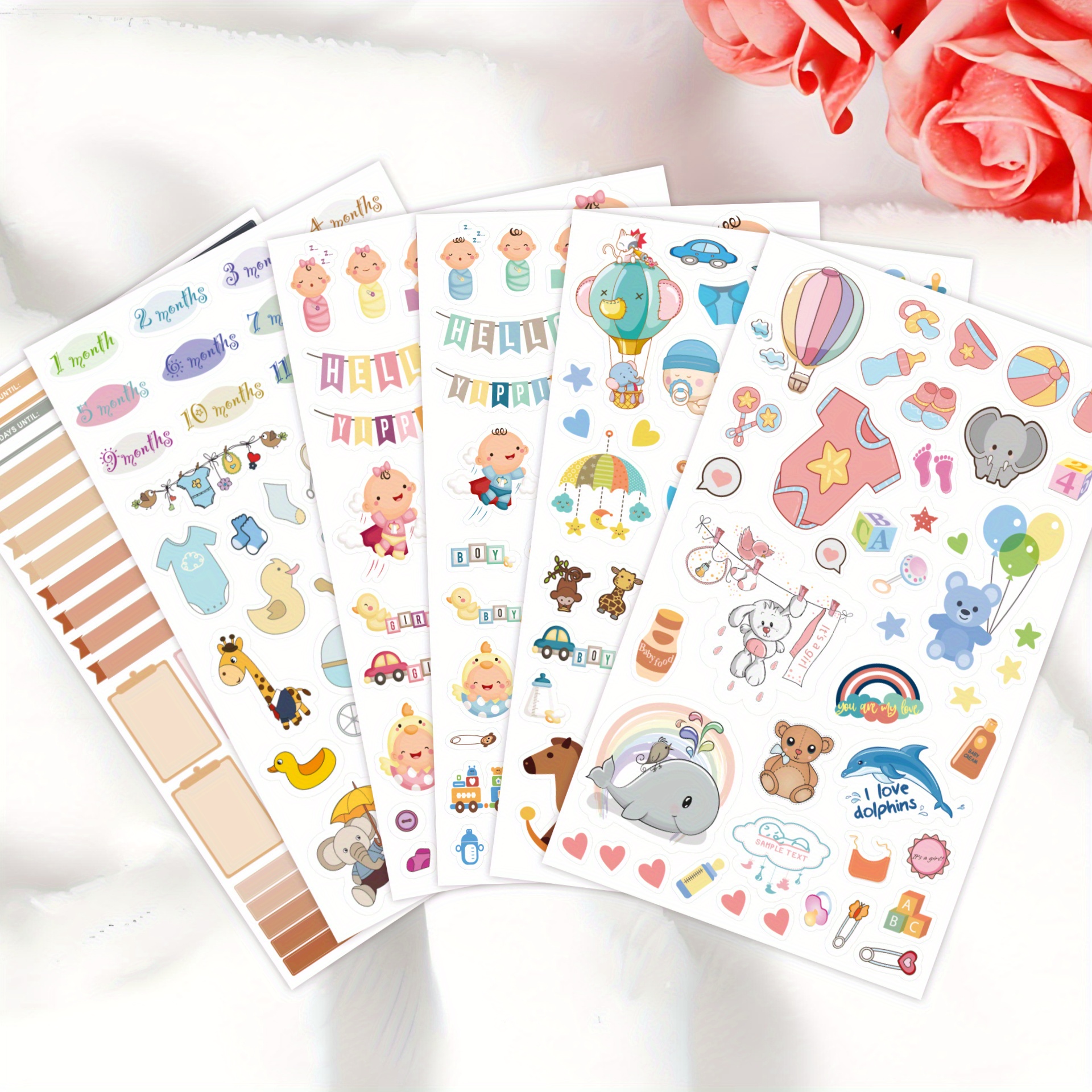 265+ Stickers - Cute And Cartoon Animal Stickers For Scrapbooking, 6 Sheets, Pregnancy And Planners - Maternity, Themed Stickers, Maternity Stickers | Cartoon Animal Stickers | Design