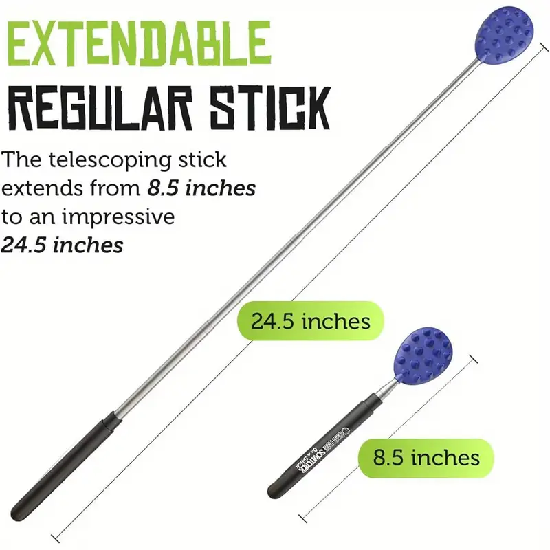 extendable back scratcher long stick double side back scratcher for adults gifts for men women reliever for back head and body can extend up to 24 5 inches blue Product details 0
