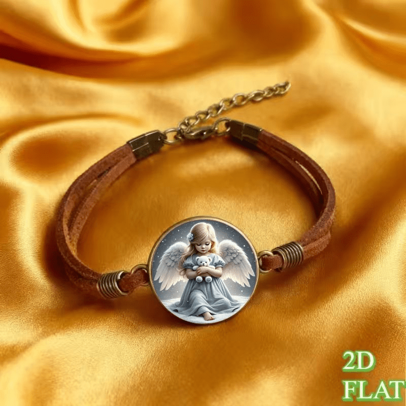 2D Flat Pattern Vintage Bangle Bracelet, Holiday Gift