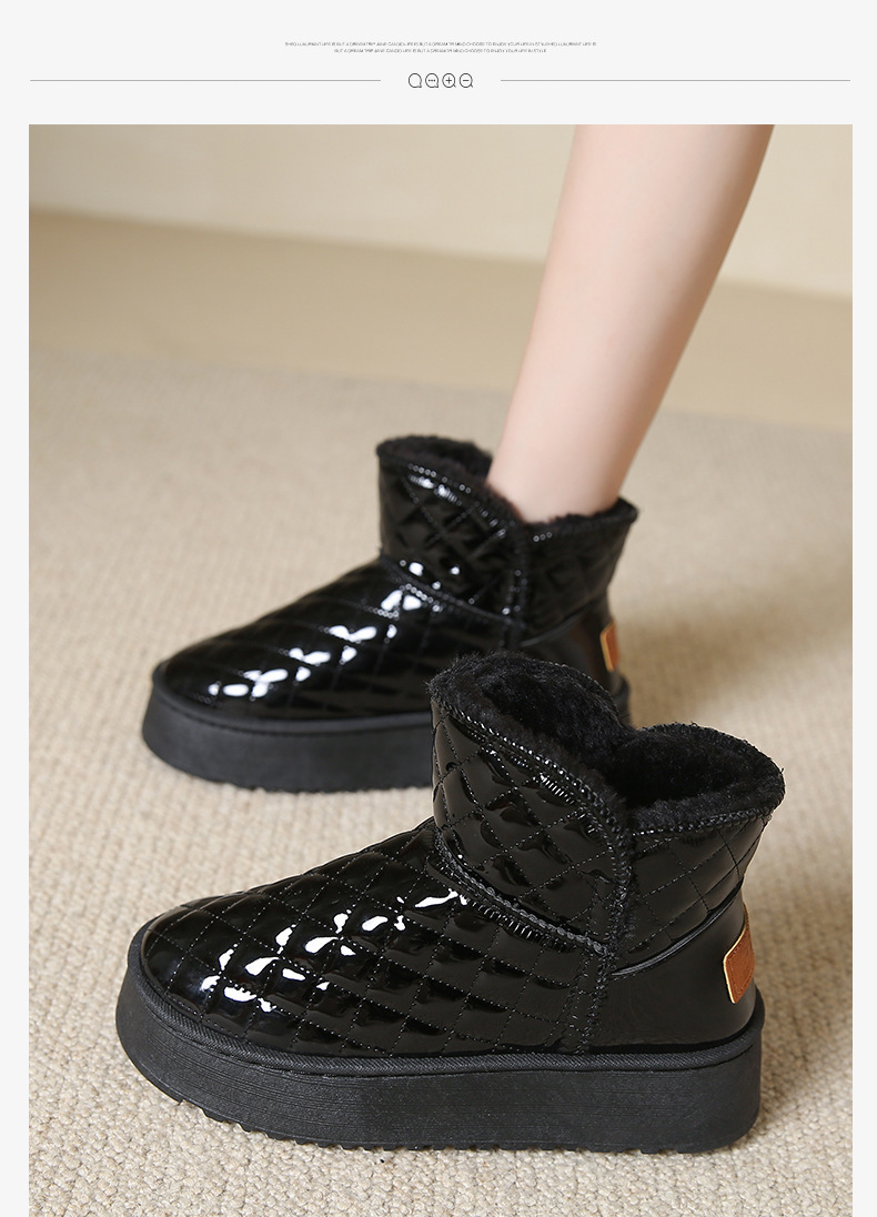 womens winter snow boots with h shaped lift height increase high quality non slip fleece lined thickened pu upper rubber sole beige black grey warm ankle boots for   slush all terrain Product details 16