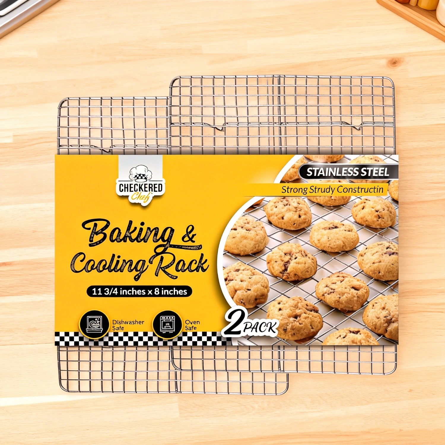 TEMU 2 Pack Baking Cooling Racks -8 X 11.75 Inch Wire Racks For And Pastry -metal Grid Rack For Oven And Kitchen Use