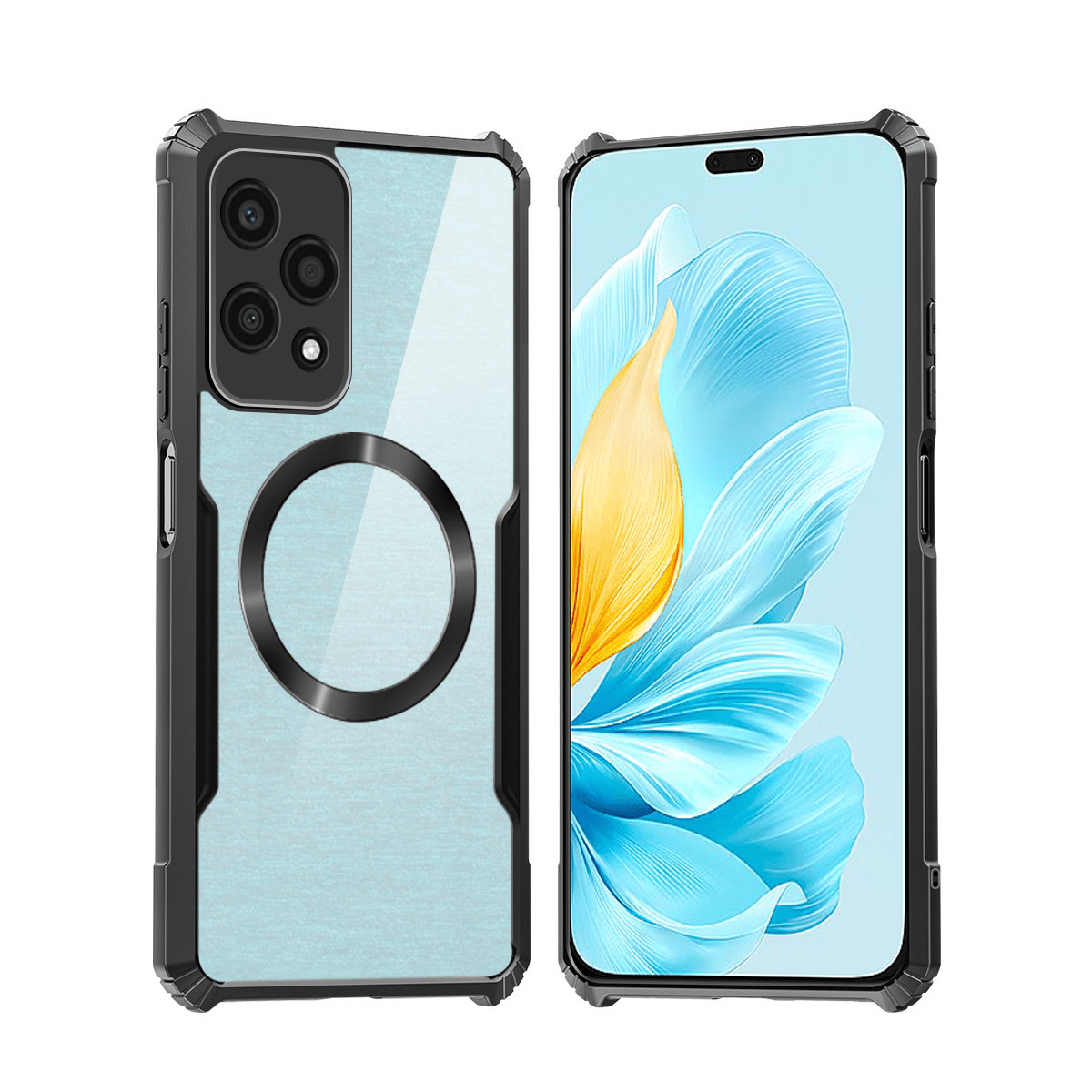 TEMU Phone Case: Compatible With Honor 200 Lite 5g Phone Cases Magnetic Casing Shockproof Soft Cover Acrylic Transparent Back Protection Shell
