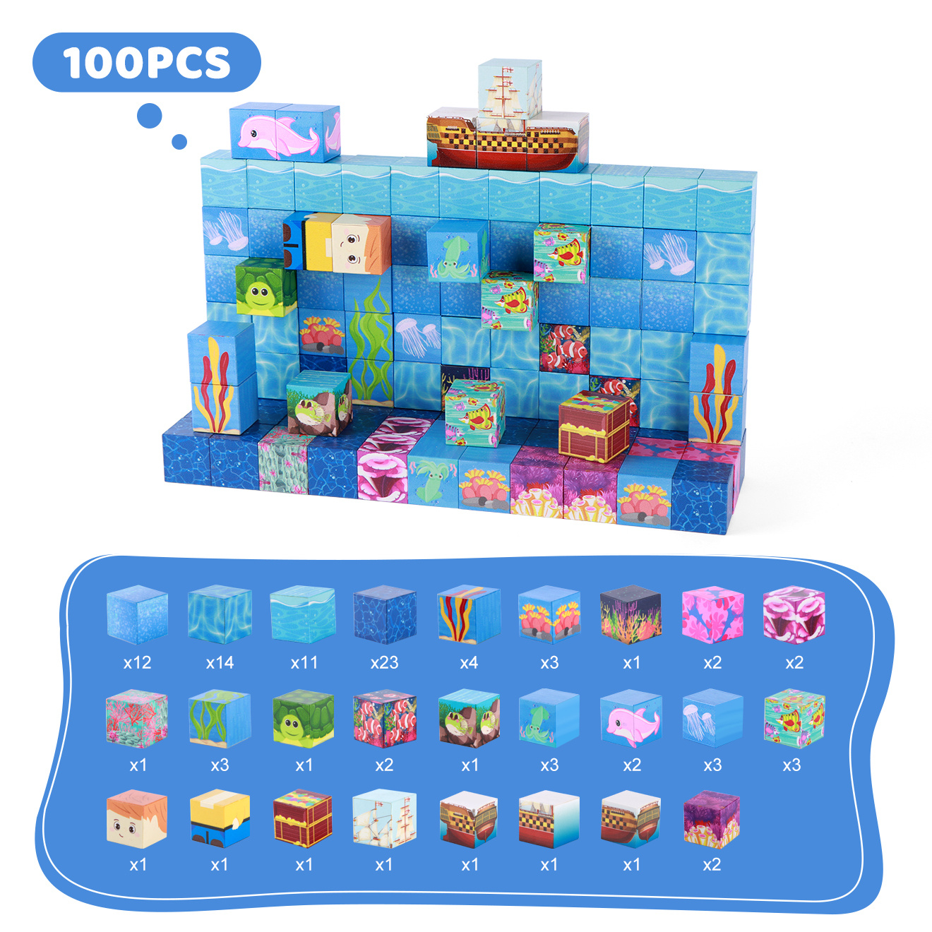 TEMU Set de 100 piezas de bloques de construcción magnéticos en el , juego STEM DIY para la y la coordinación -ojo, temática con colores vibrantes,