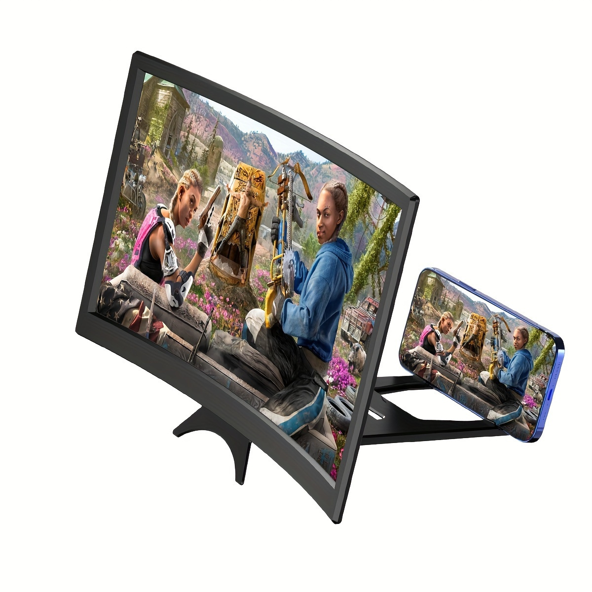 14inch mobile phone screen magnifier with adjustable stand portable   design suitable for gaming video calls   no batteries needed compatible with smartphones and tablets smartphone accessories modern and stylish high quality lens