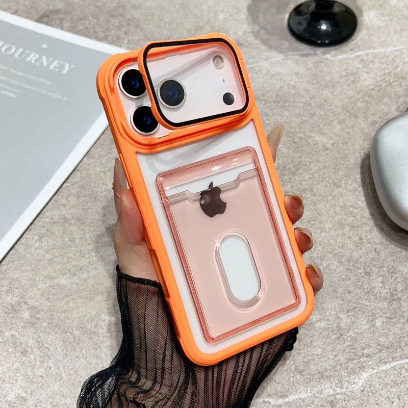 TEMU Phone Case: Card Holder Stand Series For Iphone 17 Pro Max, 16, 15, 14, 13, 12, 11 Pro Max, 17 Air, 16 Anti-drop Hidden Stand Protective Phone
