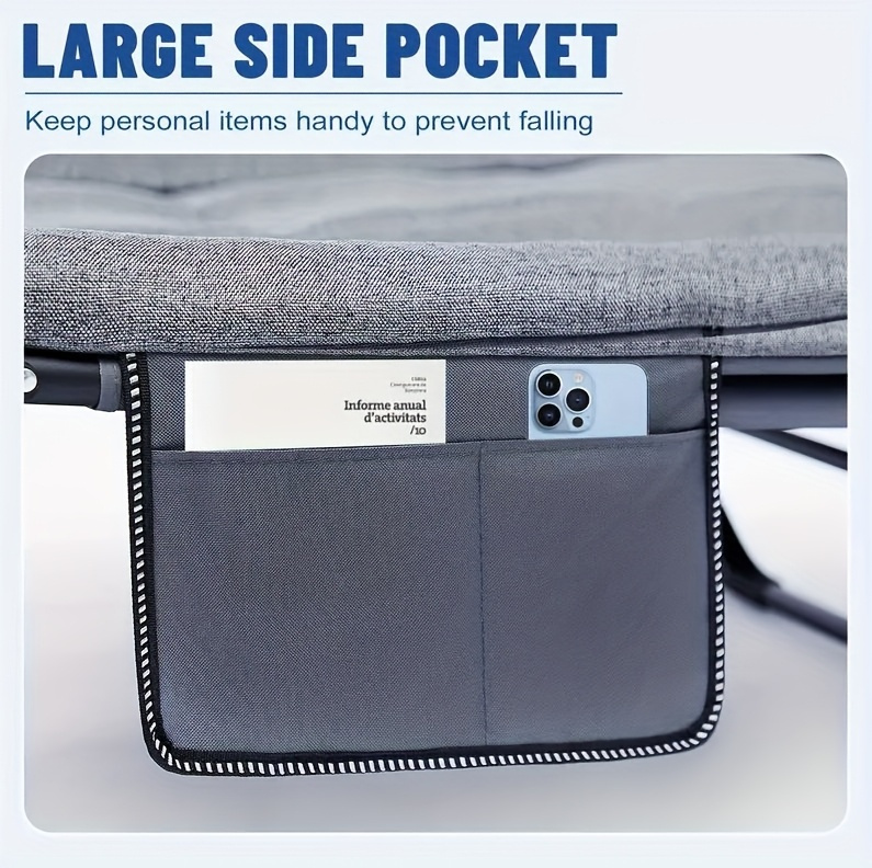 Lit pliant de camping réglable pour 6 personnes, 1 pièce, conception de 2ème génération : renforcement du dos, gain de place et facile à transporter, idéal pour le camping, les voyages, le jardin, la plage, les siestes en plein air - Utilisation uniquement en extérieur, équipement de sommeil en plein air | Cadre de lit réglable | Lit en plein air durable, équipement de camping