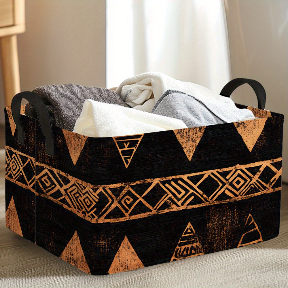TEMU A Large Foldable Storage Basket Featuring An African Tribal , This Oversized Fabric Storage Bin Serves As An Open Storage Box, Ideal For