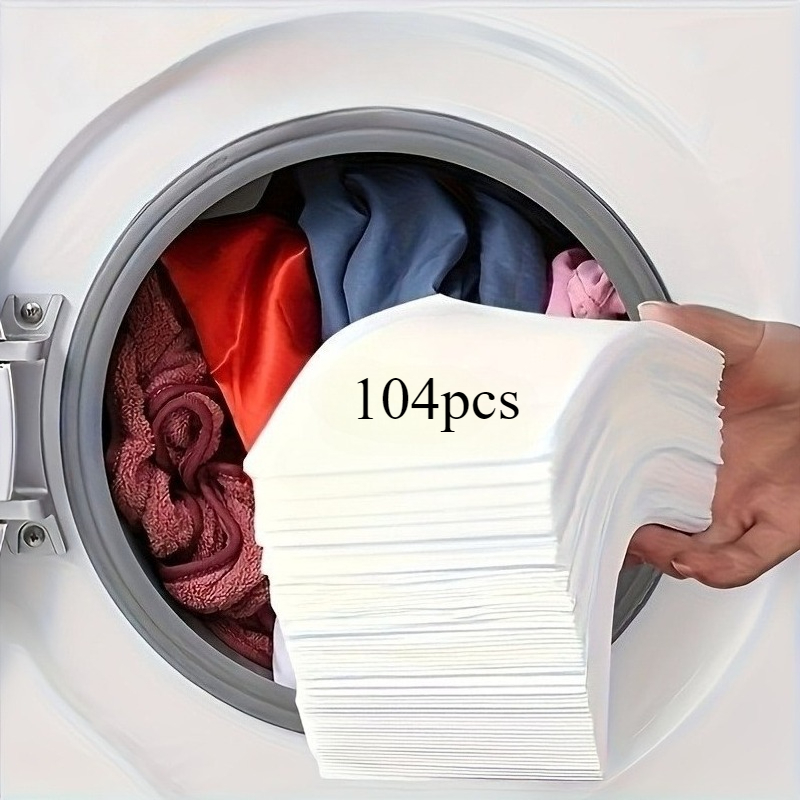 TEMU 104pcs Colored Catching Laundry Sheets - Prevent Dye Transfer, Mixed Washing, Bright Effect, Suitable For Home And Commercial Use, Essential For