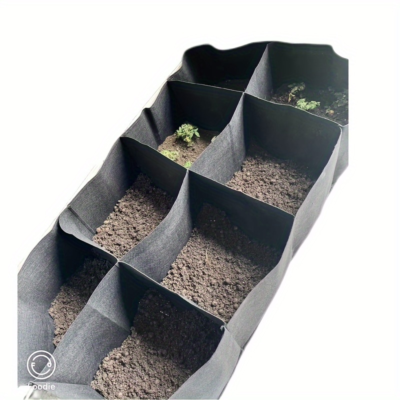 TEMU 1pc Large 8-section Elevated Garden Bed Kit, Durable Weatherproof Rectangular Planter With Ground Installation Accessories For Indoor/outdoor