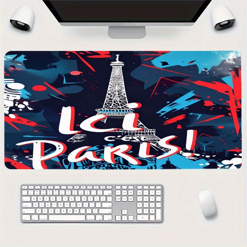TEMU Tapis de souris 2D plat, style moderne, Tour Eiffel, design créatif ' !', tapis de bureau antidérapant, convient pour et , améliorant de travail