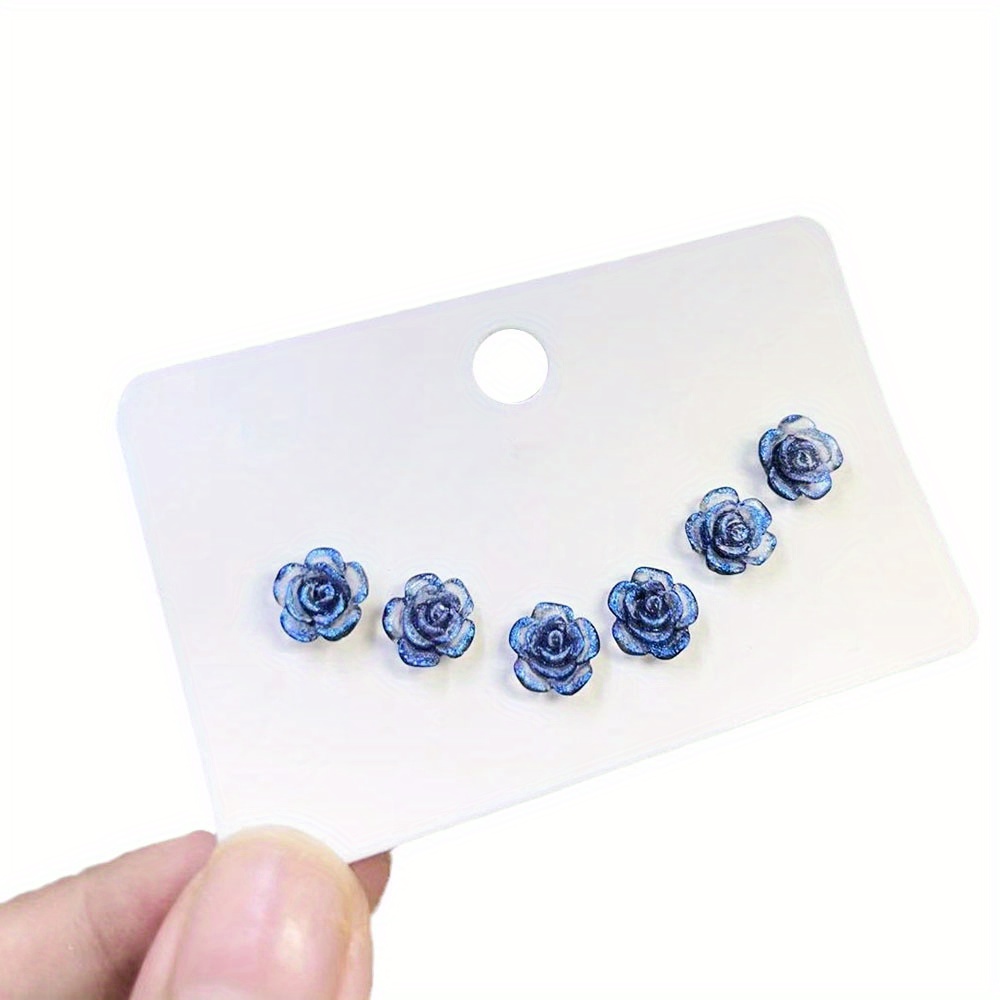6pcs Resin Flower Earrings Set for Sensitive Ears