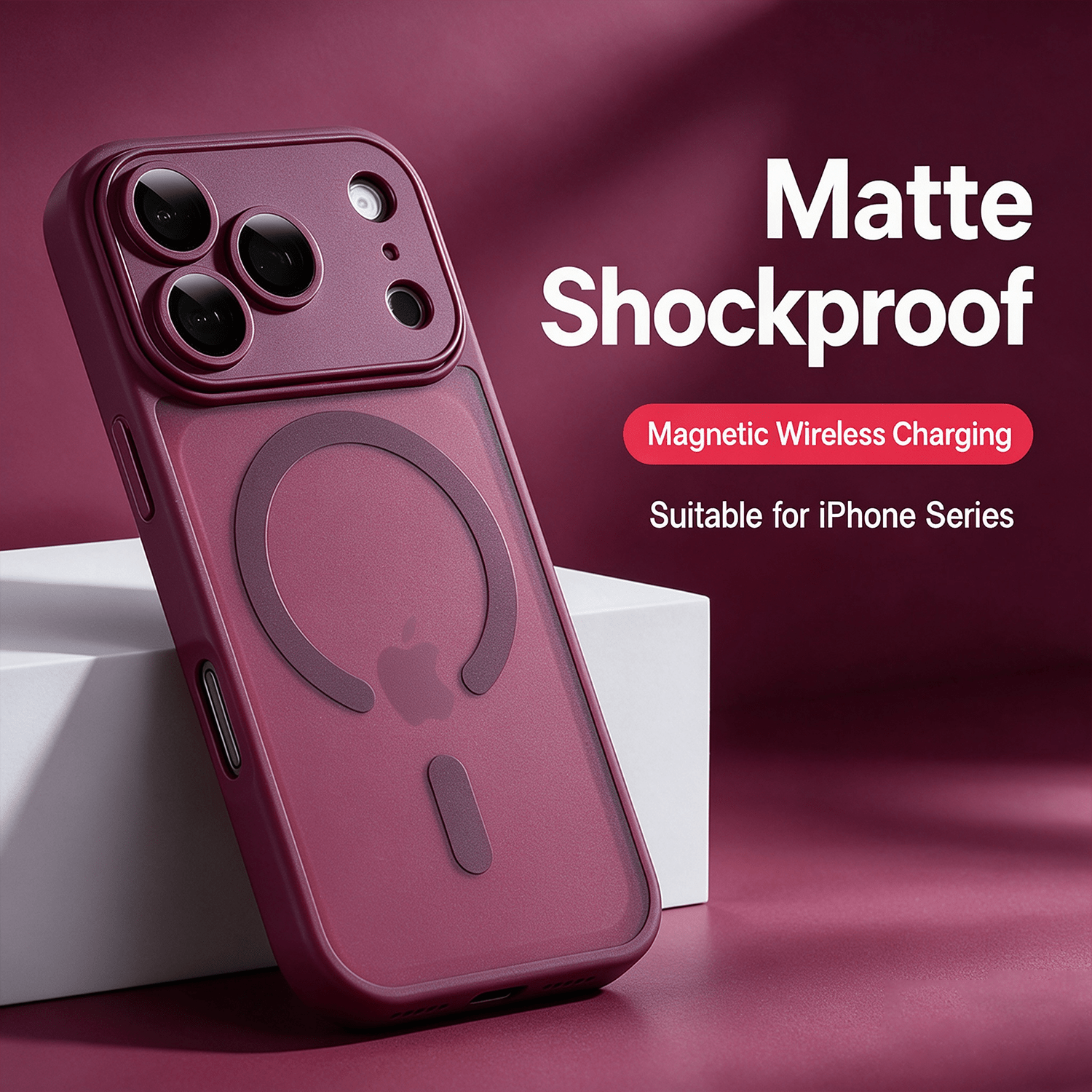 TEMU Phone Case - Pugb New Arrival Luxury Matte Translucent Magnetic Wireless Charging Phone Case Suitable For Iphone 18 Pro Max 17 Pro Max 18 17 16