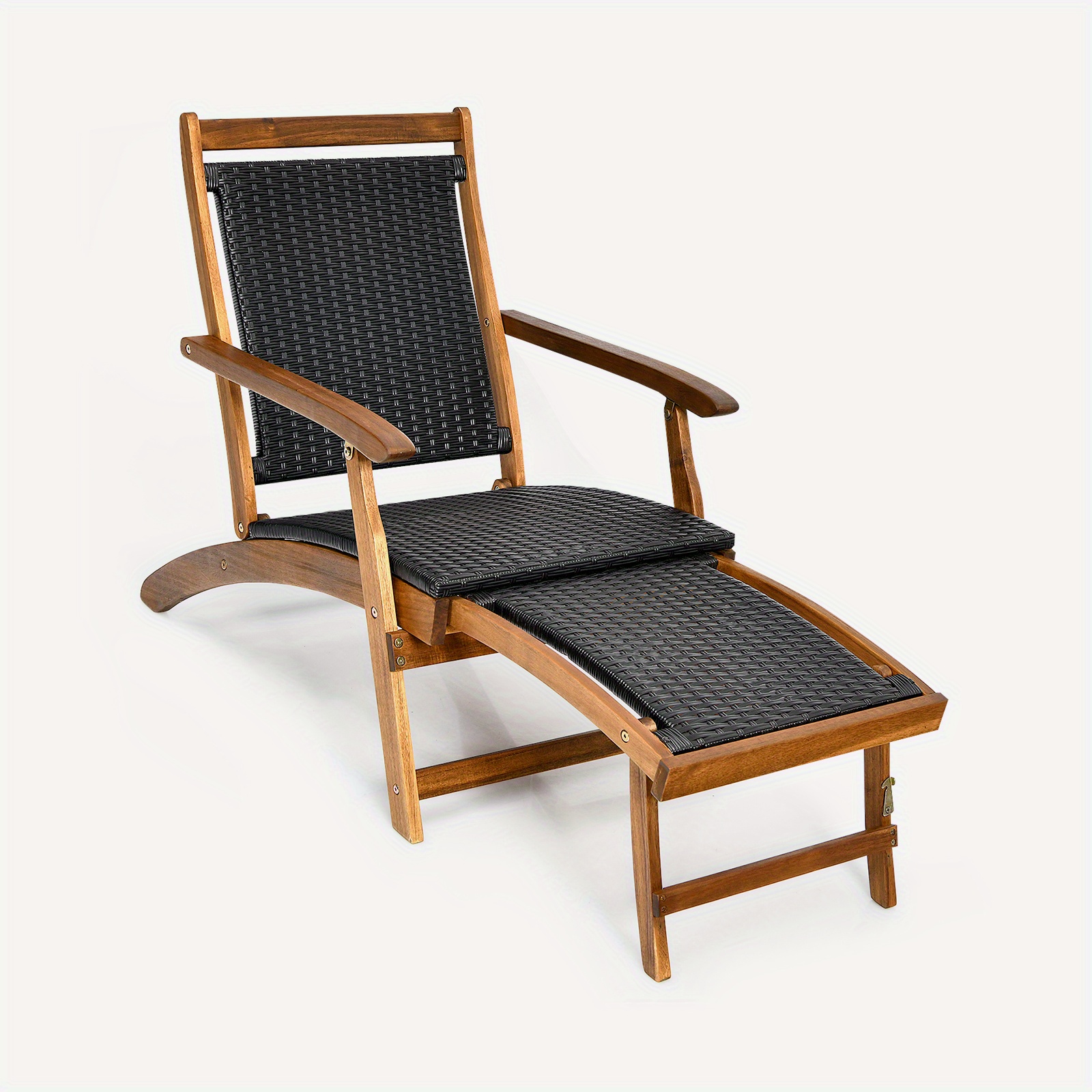 patio deck chair outdoor acacia wood lounge chair - Temu