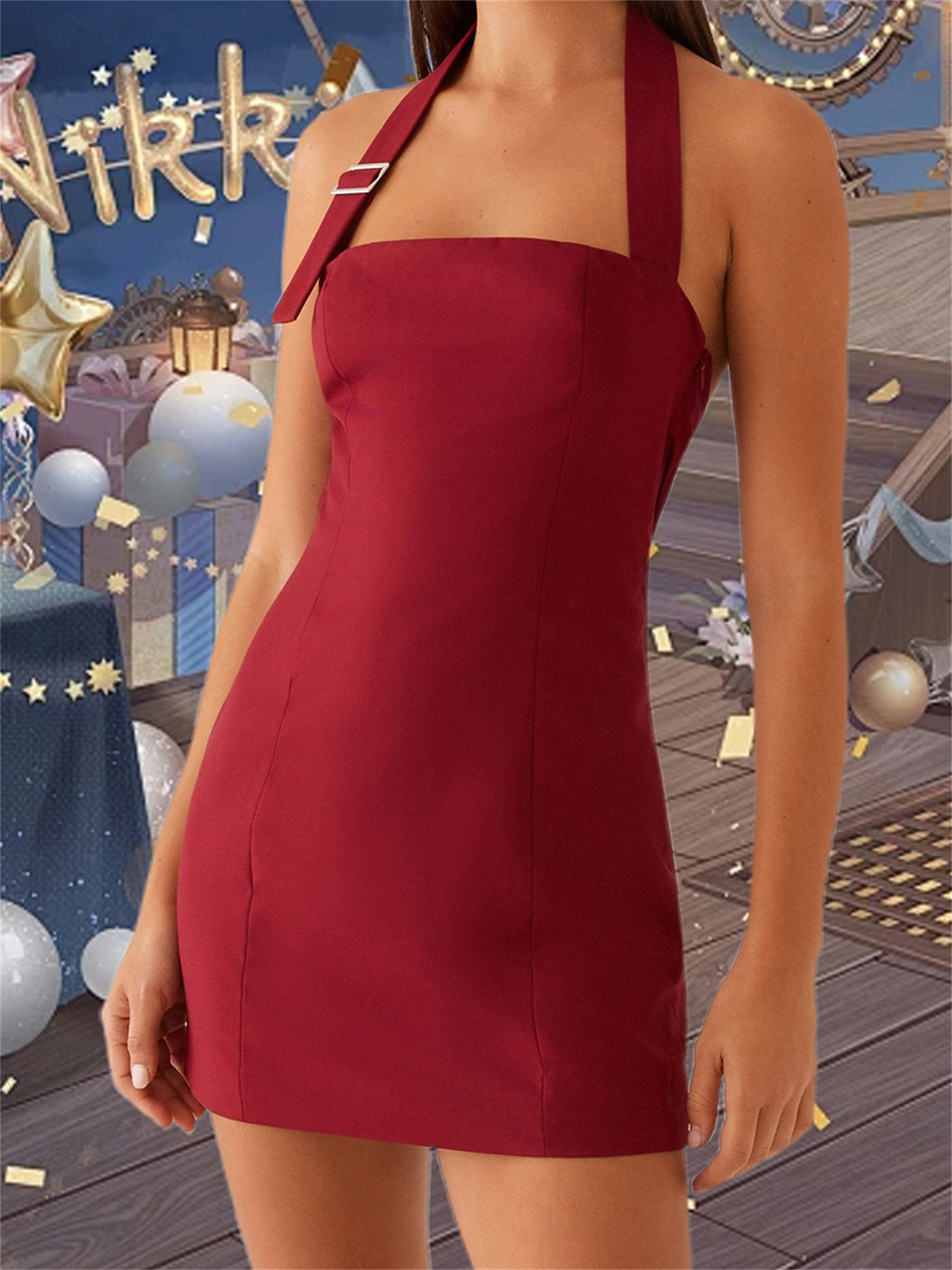 knee length dresses for ladies Women's Red Arianan Mini Dress Burgundy in Size Large by Outcast main image 0