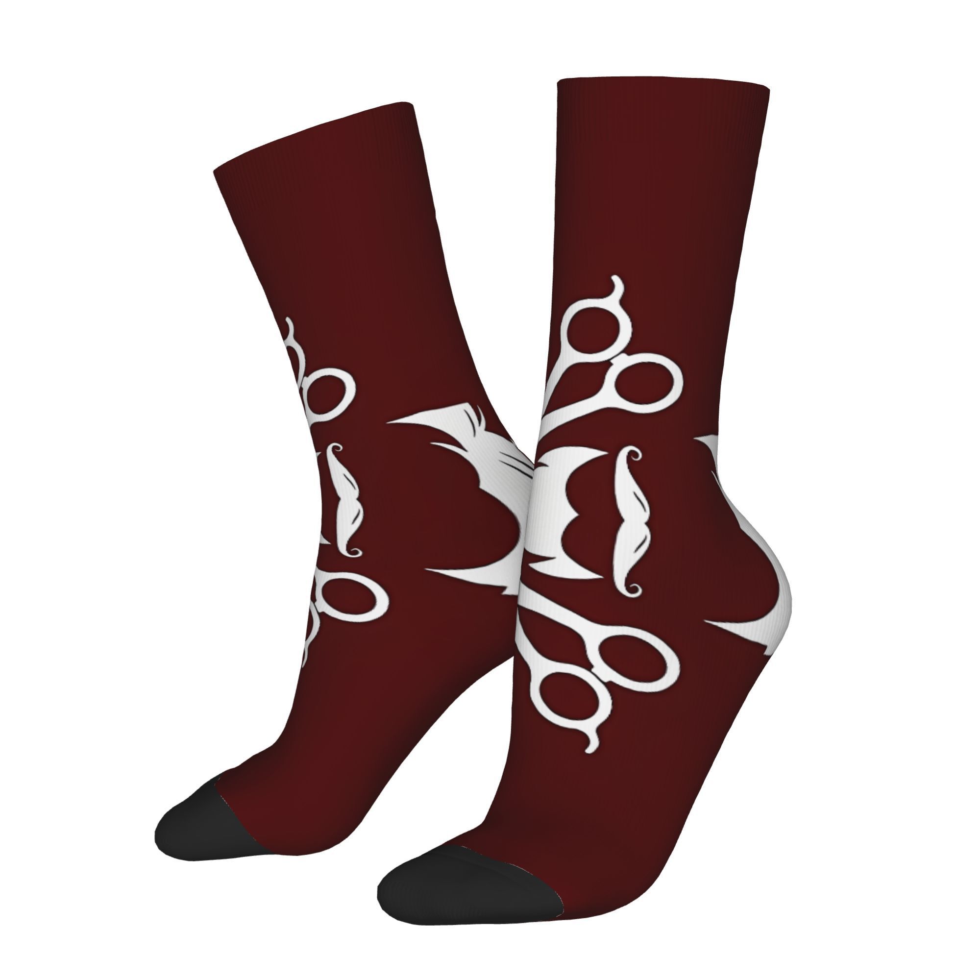 

Men's Novelty Barber Shop Socks - Hip Hop Style, Fit For Casual Wear & Gifts, For Autumn