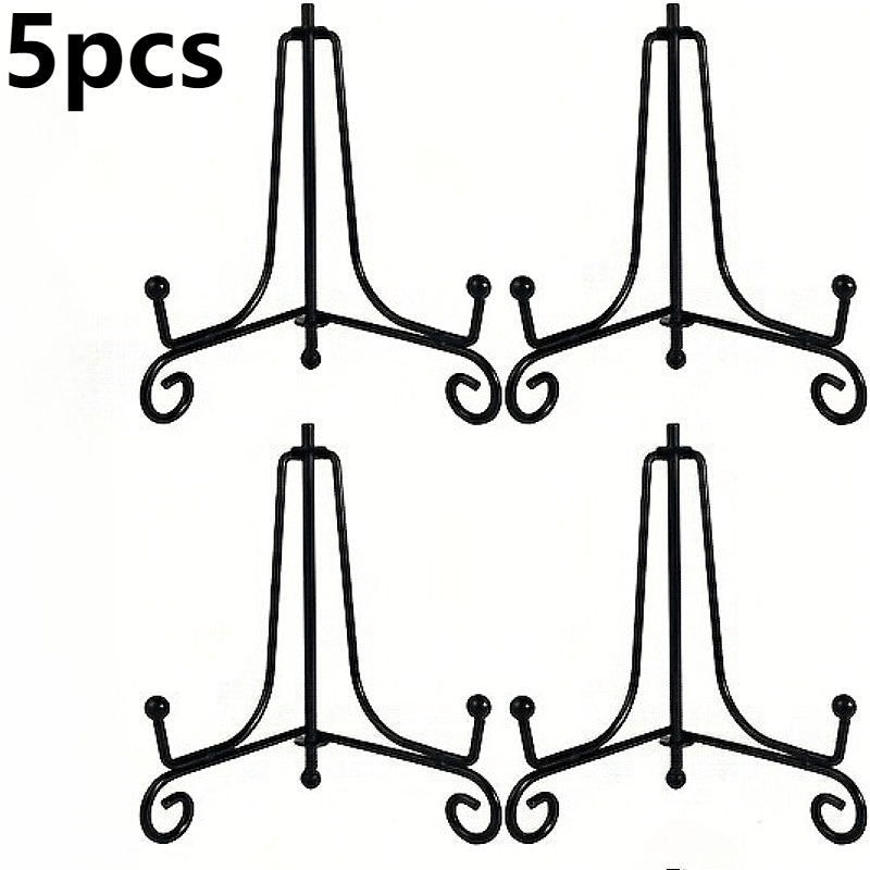 TEMU 5pcs Black Iron Display Stand Set â 4-inch Decorative Easel â Suitable For Display Racks, Mini Easels, Photo Frames, Books, Cards, Plaques,