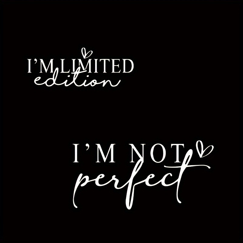 2pcs "i' Edition" White Vinyl Heat Transfer Stickers - Diy Iron-on For T-shirts, Jeans & Backpacks - Washable Pvc With Heart Decoration - Design