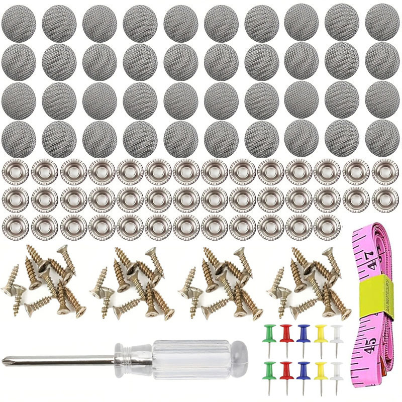 TEMU Kit de reparación de 132 piezas para techo y tapicería de techo, 40 piezas de remaches de botón de reparación, remaches a presión de retención