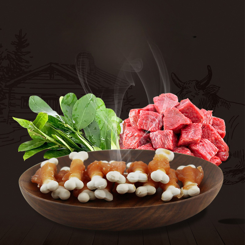 dog snacks chicken wrapped around   110 teeth cleaning teeth removing breath bone shaped snacks Product details 5