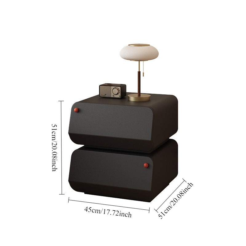 Modern Stackable Nightstand, 1set Double-decker Locker. Modular Bedside Table, Minimalist Black & White Storage Drawer, Space-Saving Accent Furniture for Bedroom & Living Room, Silent Soft Close Rails, Scratch-Resistant PU Finish, Easy Assembly