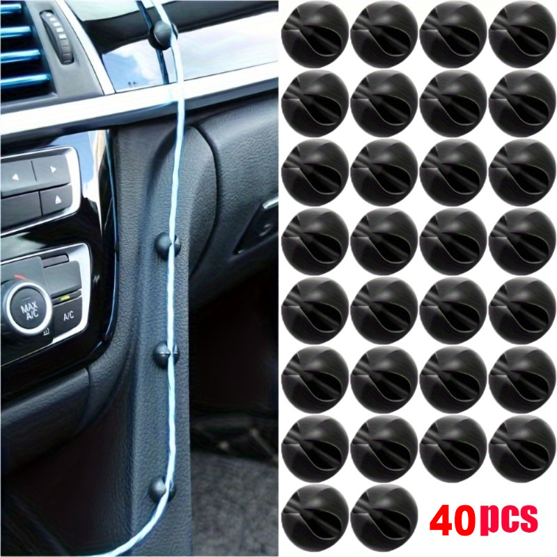 40pcs Car Dashboard Cable Organizer Clip | Plastic Cable Manager, Suitable For Headphones And Charging Cables, Universal Car Interior Decoration