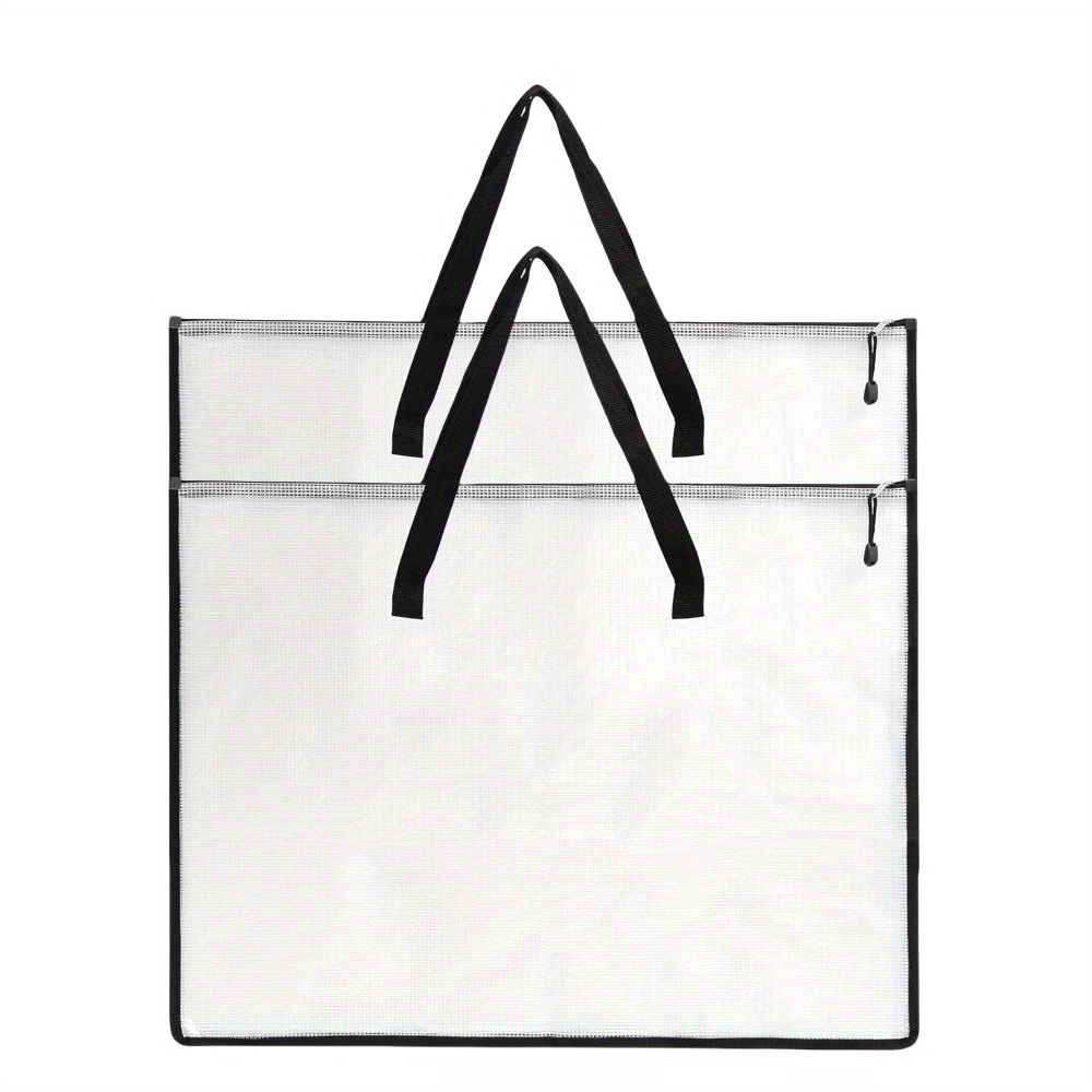 TEMU Paquete de 2/4 Bolsas Grandes para Portafolio - Carpetas de Malla con Cremallera de 19X25" con para Pósters, y Pizarras