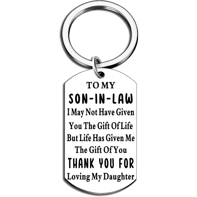 TEMU 2pcs Son-in-law Gift Men's Keychain Engagement Gift From Parents Son-in-law Gift Christmas Gift Creative Gift For Son-in-law