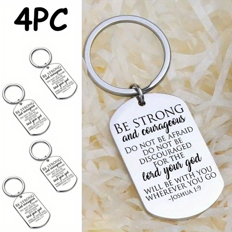 Joshua 1:9 Graduation Keychain – FREE Personalized Engraving With Name & School, Stainless Steel