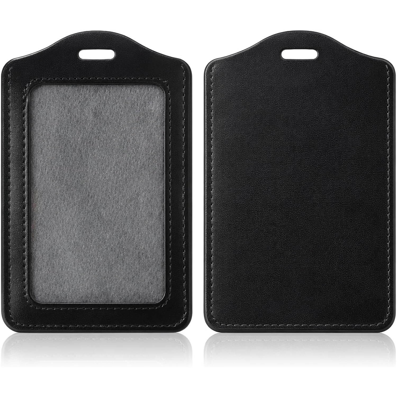 TEMU 2pcs Badge Holder, Badge Id Holder Vertical Id Holders Waterproof Card Holders For Office, Staff, Employees Black