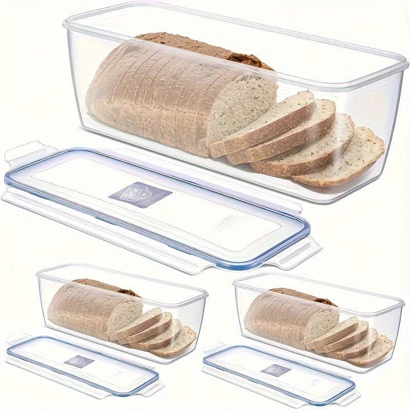large capacity sealed food storage containers reusable hinged lid bread and kitchen storage boxes multi functional refrigerators and refrigerator storage boxes for   preservation transparent   with lids bakery food