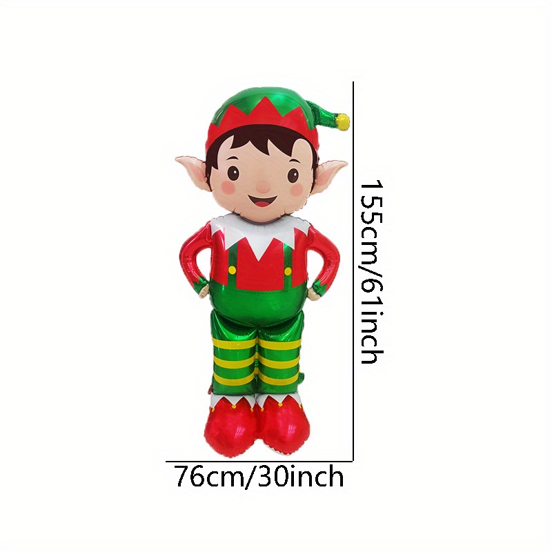 Image of 1pc 61-inch Standing Large Christmas Shaped Balloon, Birthday Party Atmosphere Decoration, Gift Prop For Gatherings, Indoor And Outdoor Room Decor, For Halloween