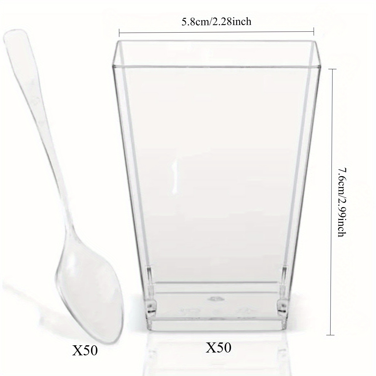 50 Individual Dessert Containers, Perfect For Cheesecake, Trifle, And Other Treats , Mousse, Parfait, Tiramisu, And Jelly