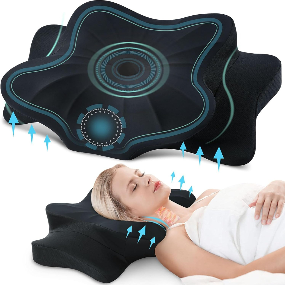 Memory Pillow, Ergonomically Designed Pillow For Head, Neck, Shoulders And Back Support