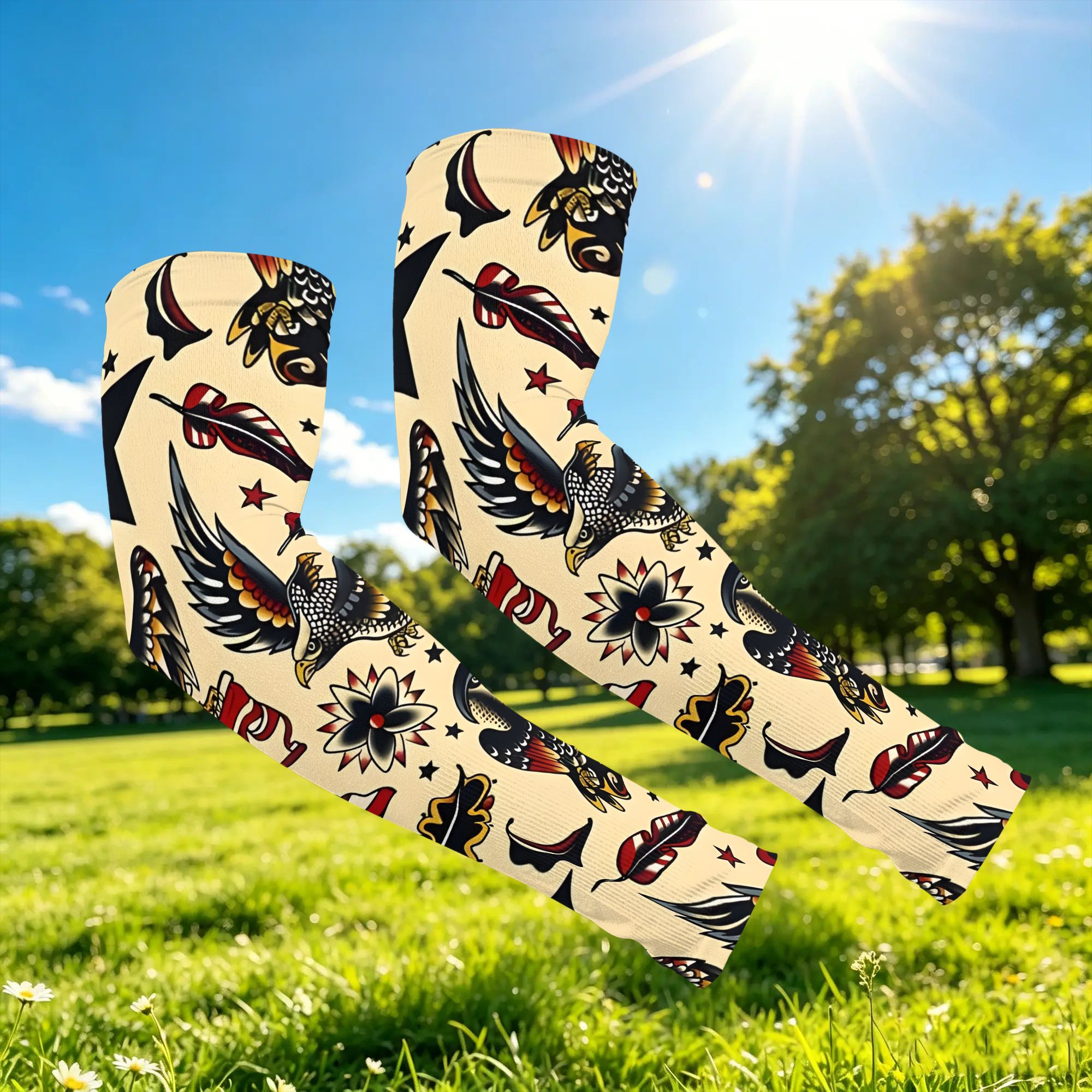 1 pair american traditional tattoo arm sleeves - Temu Mauritius