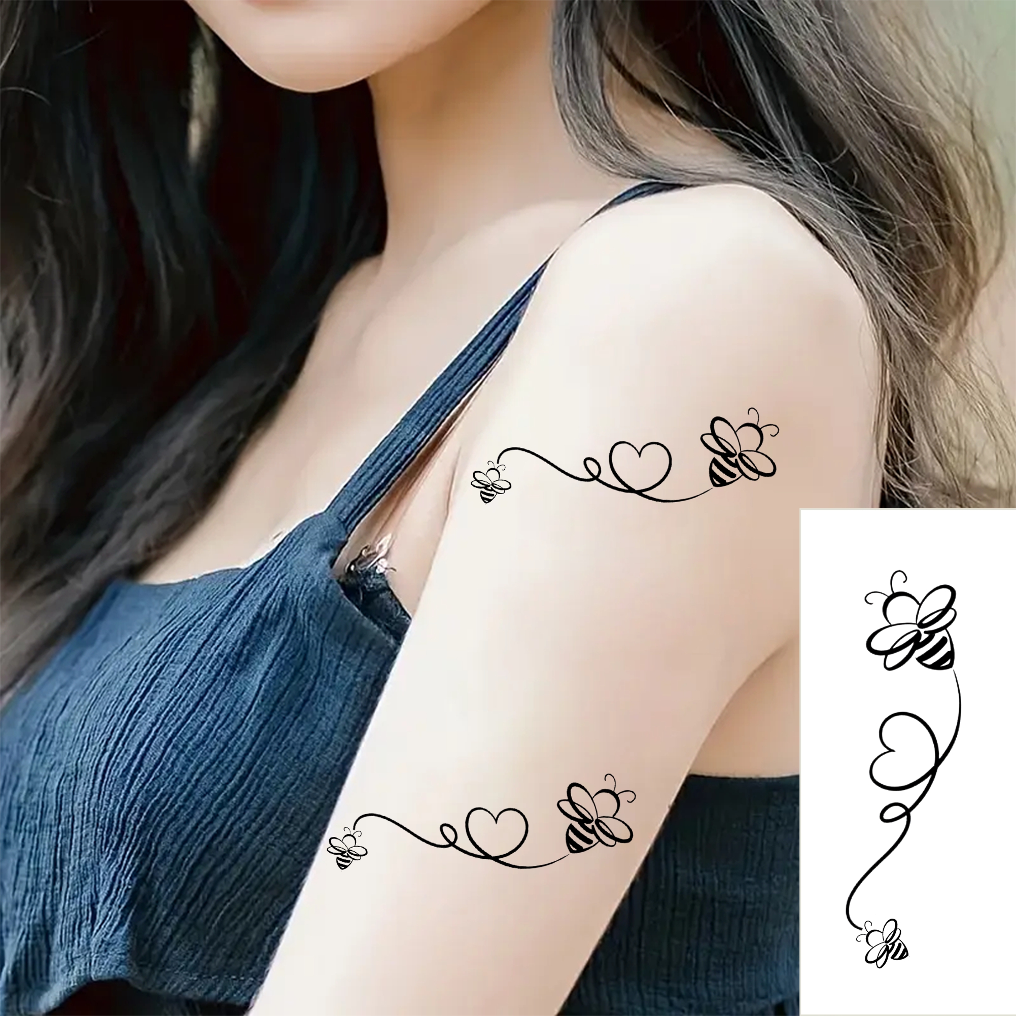 2pcs Love Temporary Tattoo For Adults Waterproof, Long-lasting, Realistic Perfect For Halloween Body Art Stickers Fake Tattoo Stickers For , Party Favors, Gifts